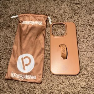 Loopy Case Silicone Phone Case with Loopy Strap - Tan iPhone 15 PRO